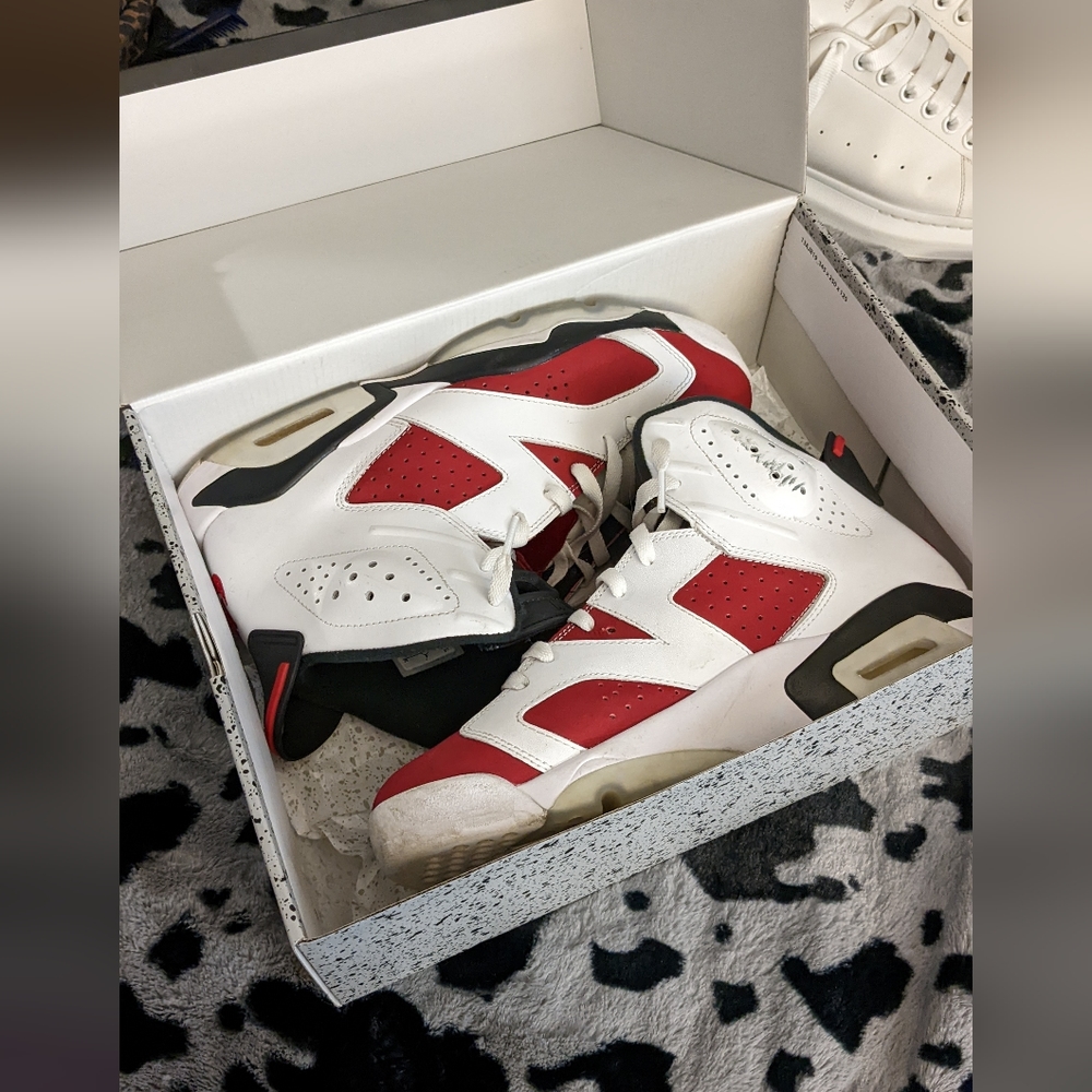 Jordan 6 Retro Carmine Red and White 2014! Sz 10.5